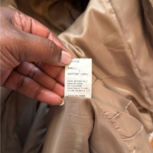 Penny Lane fur cotton crochet puffer button down fur collar coat - Picture 16 of 17